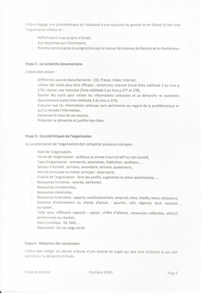 Il s'agit de l'étude d'une problématique de gestion formulée sous forme de question issue du
programme de la spécialité de Sciences de Gesti