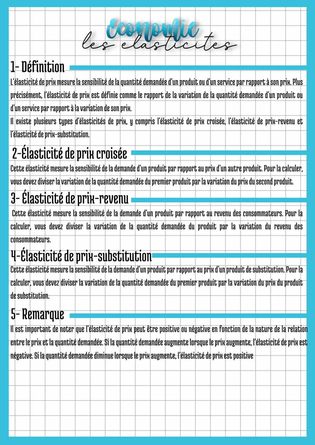 ccomfortic
les clasticites
1-Définition
L'élasticité de prix mesure la sensibilité de la quantité demandée d'un produit ou d'un service par 