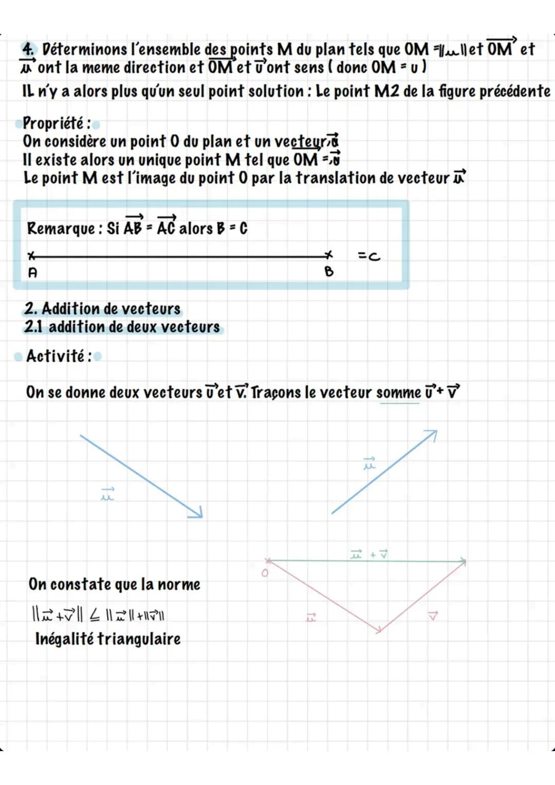 # Les vecteurs

1. Généralités
1.1 caractéristiques d'un vecteur

Soit A et B 2 points du plan :
Le vecteur $\overrightarrow{AB}$ est défini