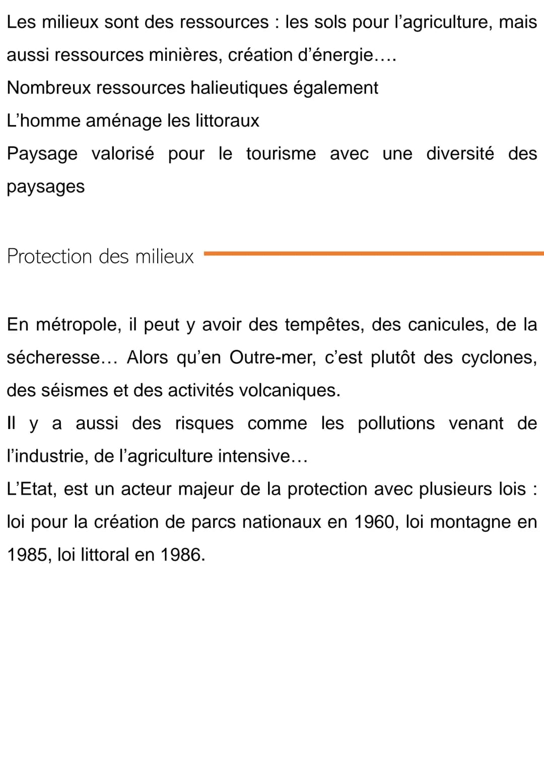 Les milieux français entre valorisation
et protection
Diversité de milieux et mise en valeur
En France, grande diversité et variété de milie