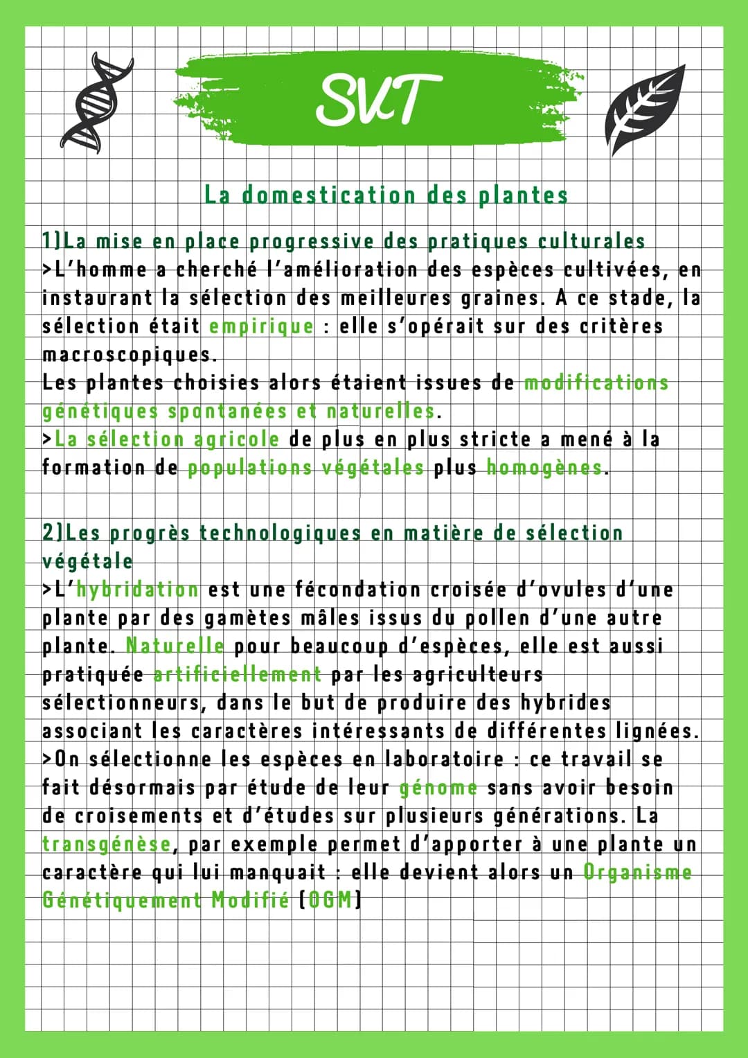 DOI
SVT
La domestication des plantes
1)La mise en place progressive des pratiques culturales
>L'homme a cherché l'amélioration des espèces c
