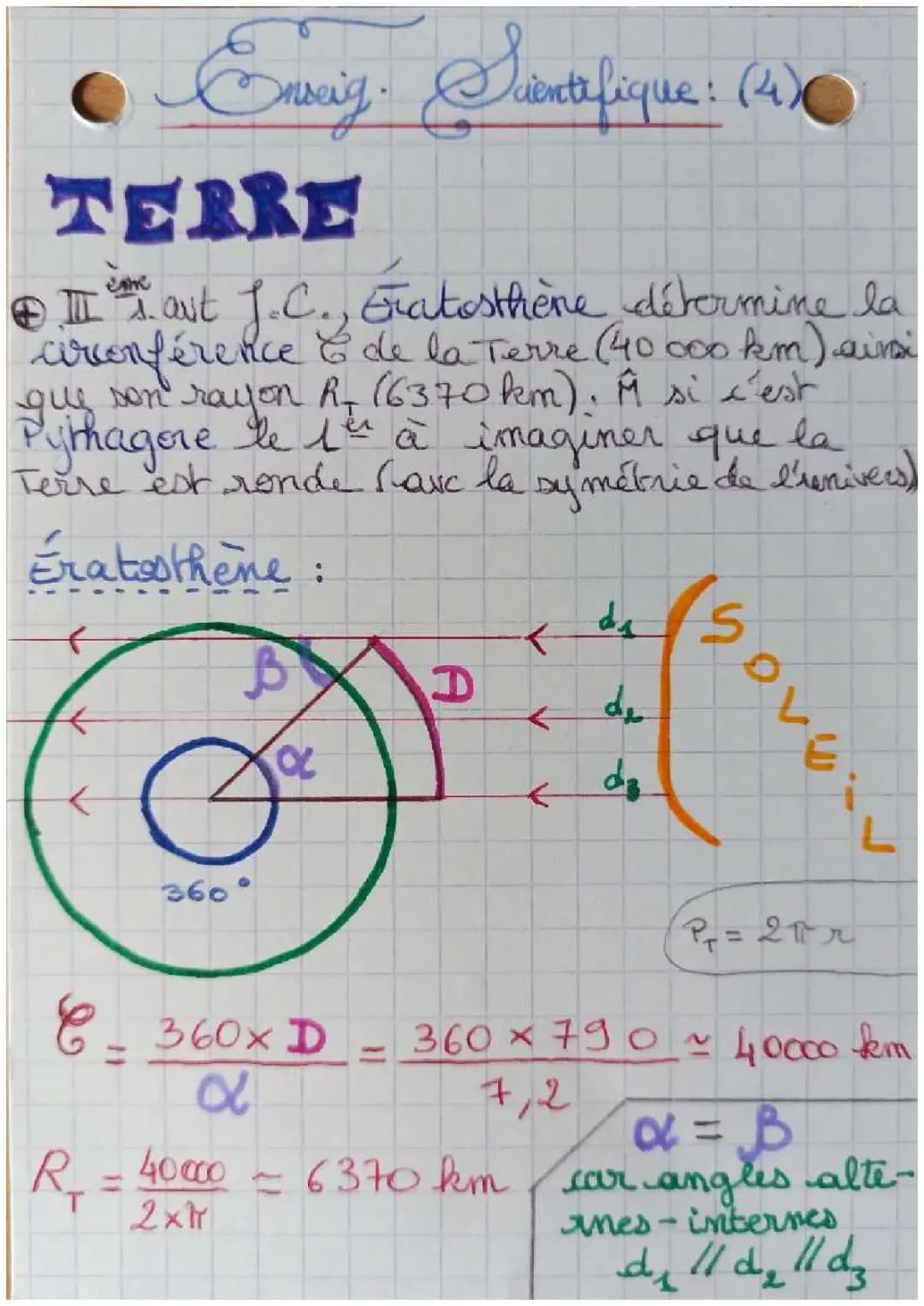 Comment Eratosthène a Mesuré la Circonférence de la Terre et Comprendre les Angles!