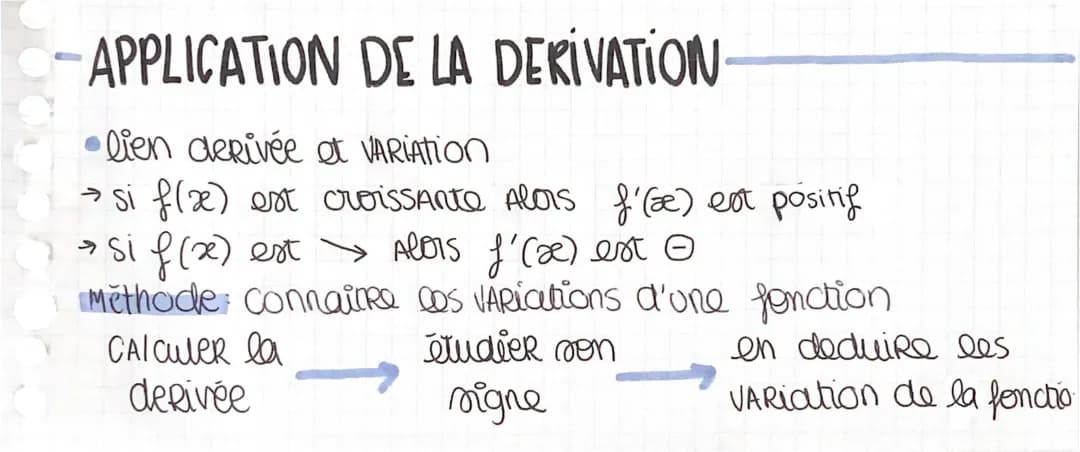 application de la dérivation 