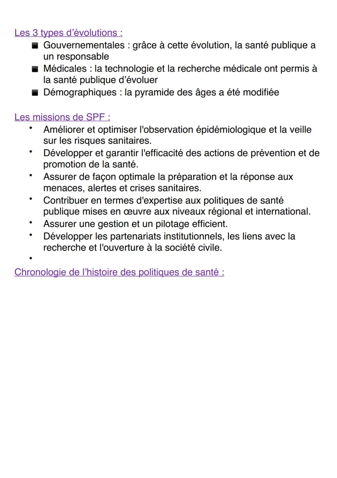 Stas
séquence 1: l'historique, l’évolution, les objectifs et l'élaboration des politiques
de santé publique
Santé Publique : C'est la scienc