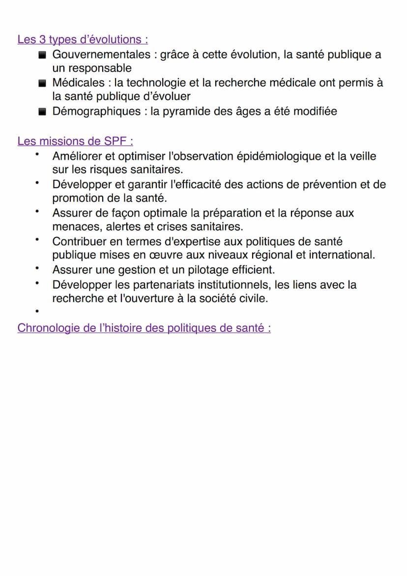 Stas
séquence 1: l'historique, l’évolution, les objectifs et l'élaboration des politiques
de santé publique
Santé Publique : C'est la scienc