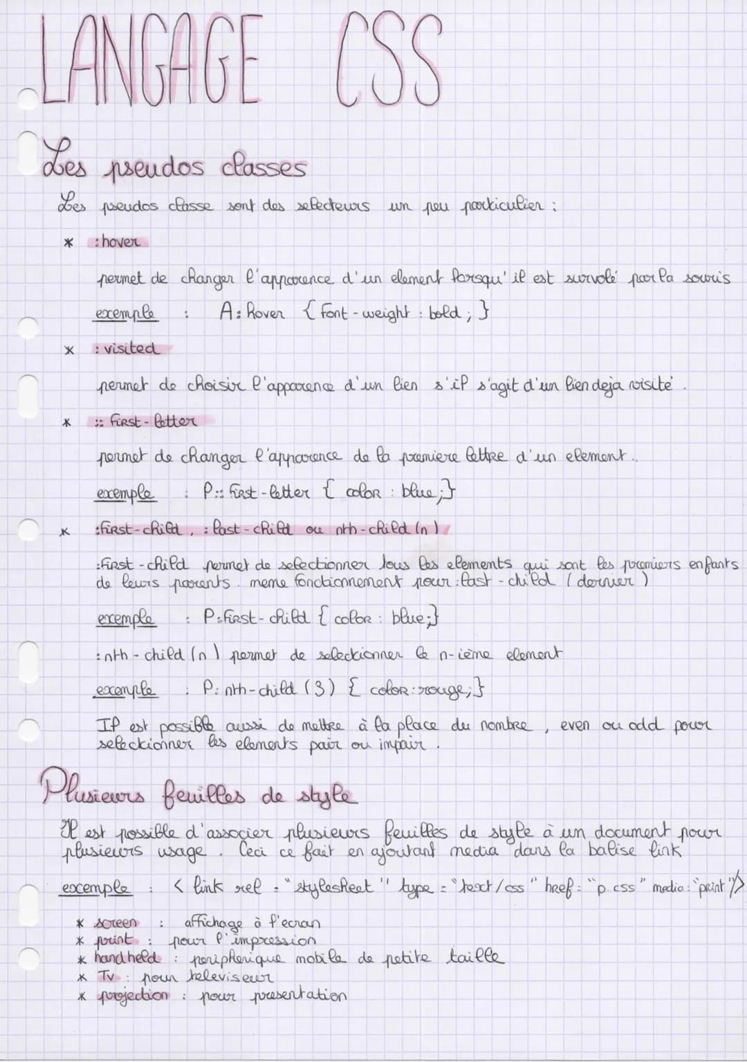 LANGAGE CSS
Le principe CSS:
:
●
->
0
le bloc
la balise sur laquelle
comemce
par
s'appliquent les regles : le selecteur
entourés par des acc