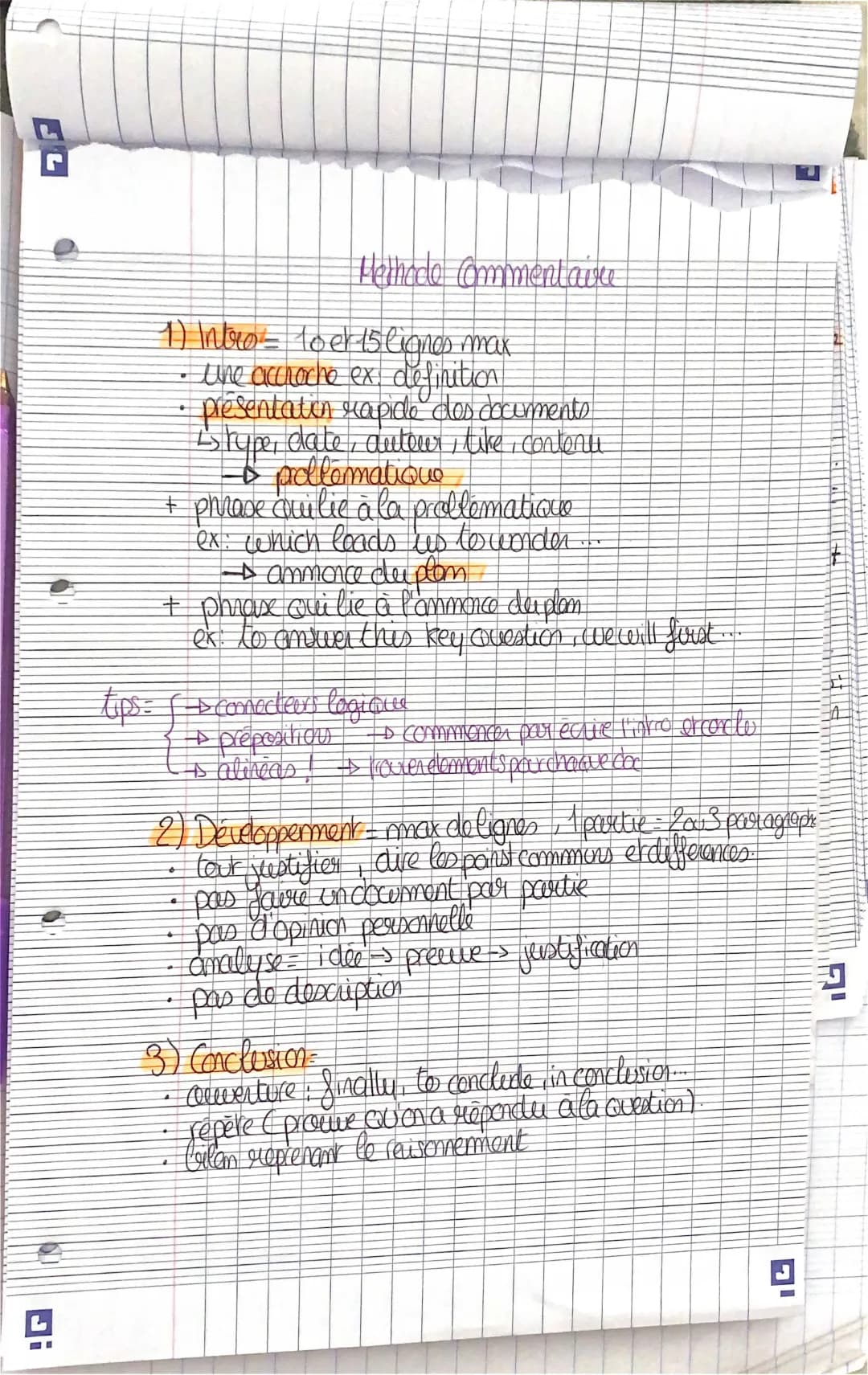 Méthode commentaire de texte LLCE et exemples corrigés