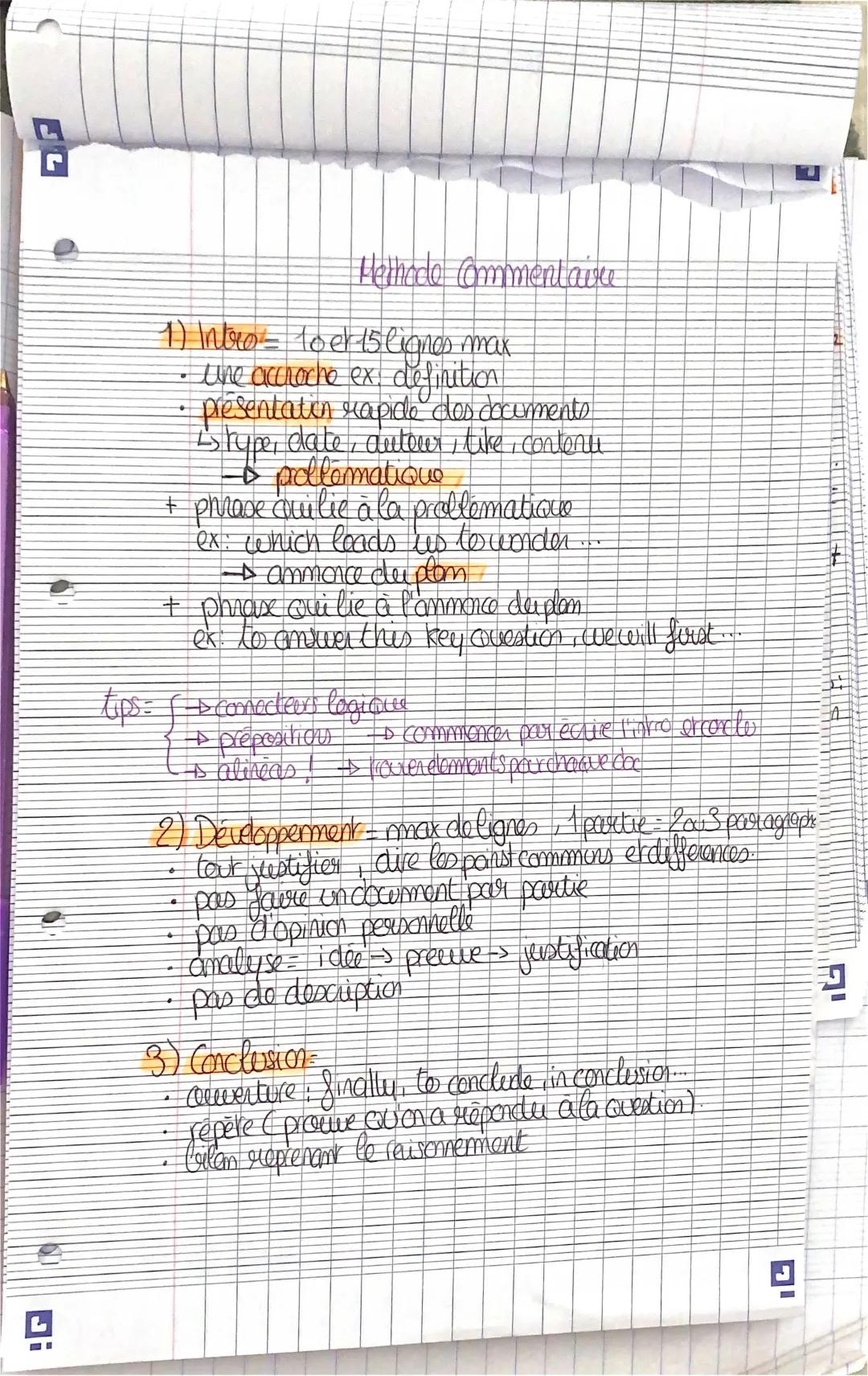 Méthode commentaire de texte LLCE et exemples corrigés