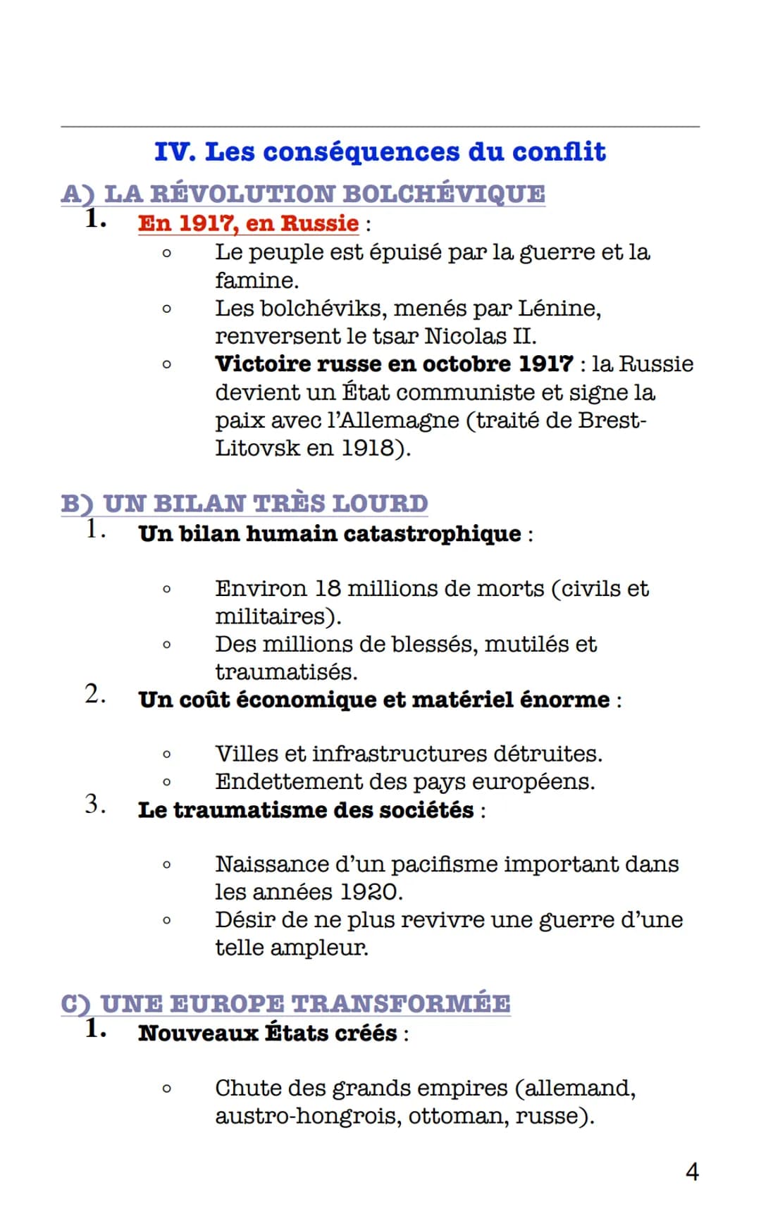 Histoire
H1: Civils et militaires durant la
Première Guerre mondiale
Question:
Comment la Grande Guerre, en tant que conflit d'une
violence 