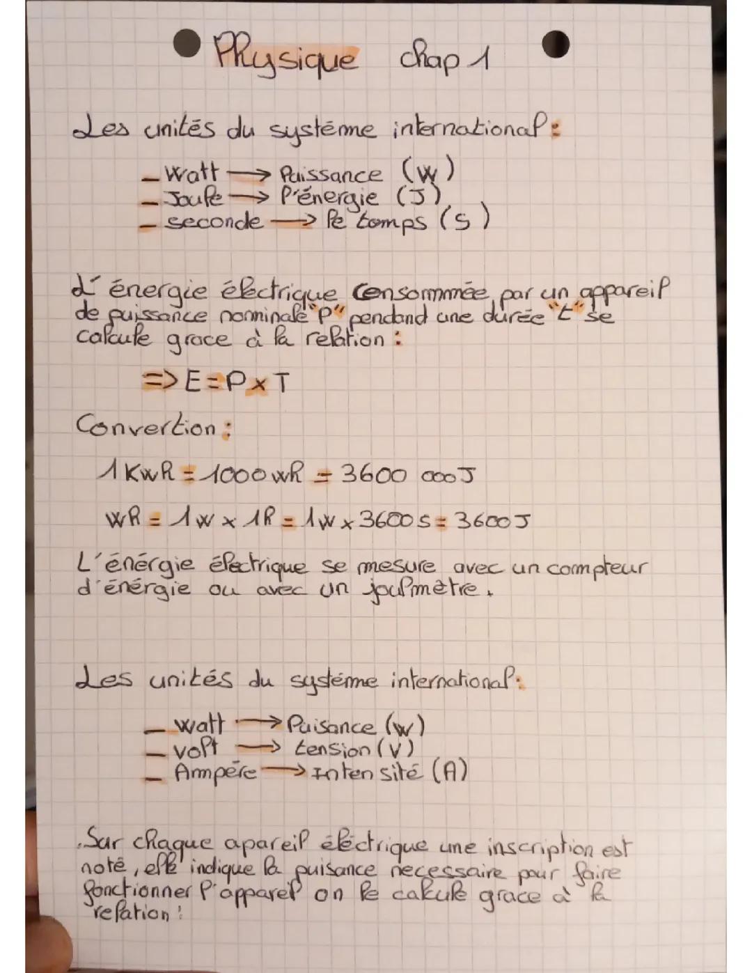 Énergie et puissance électrique 