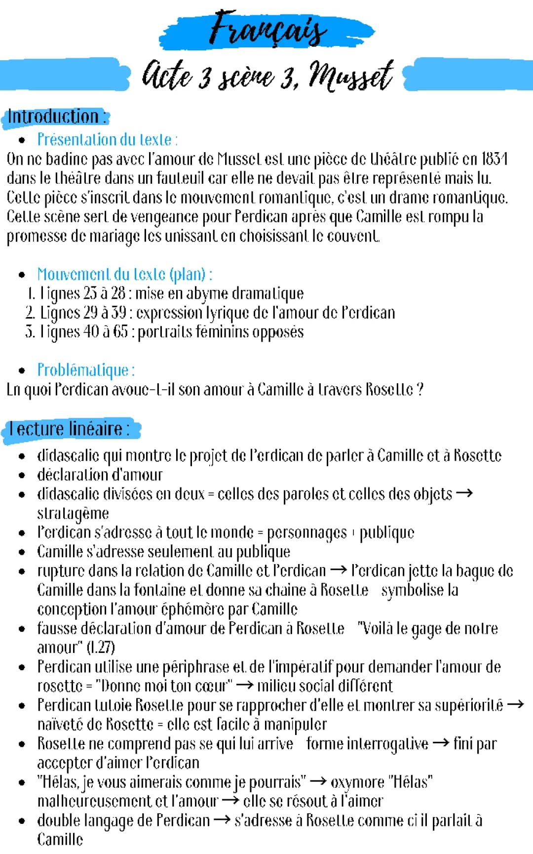 On ne badine pas avec l'amour acte 3 scène 3 pdf - Analyse linéaire et résumé
