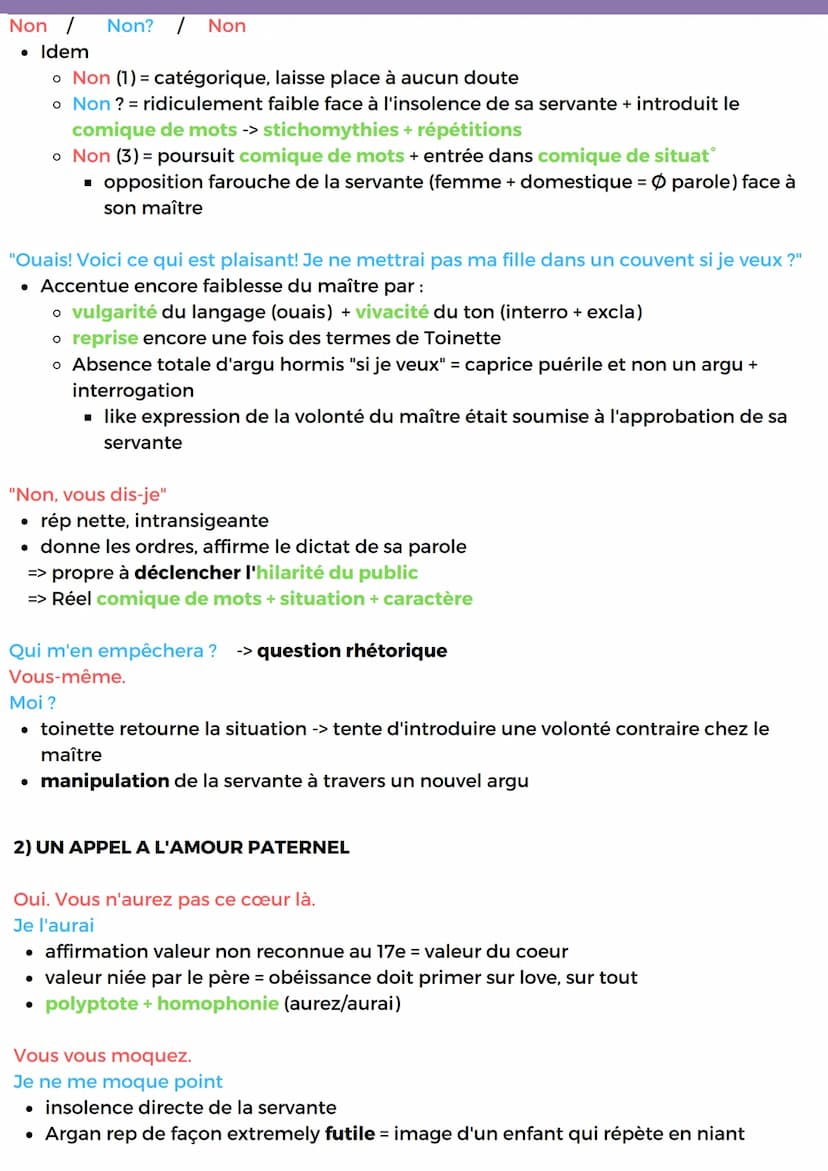 LECTURE LINEAIRE 1
ACTE 1, SCENE 5 DU MALADE IMAGINAIRE
De la servitude à l'insolence, une source de comique
INTRODUCTION
Le Malade Imaginai
