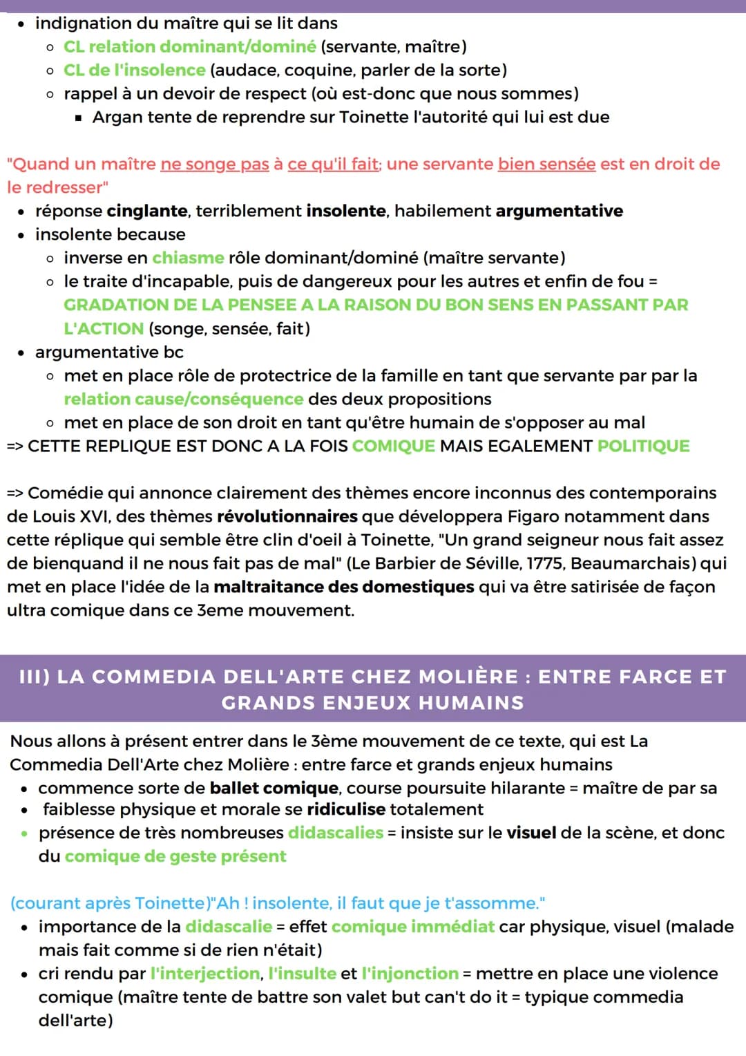 LECTURE LINEAIRE 1
ACTE 1, SCENE 5 DU MALADE IMAGINAIRE
De la servitude à l'insolence, une source de comique
INTRODUCTION
Le Malade Imaginai