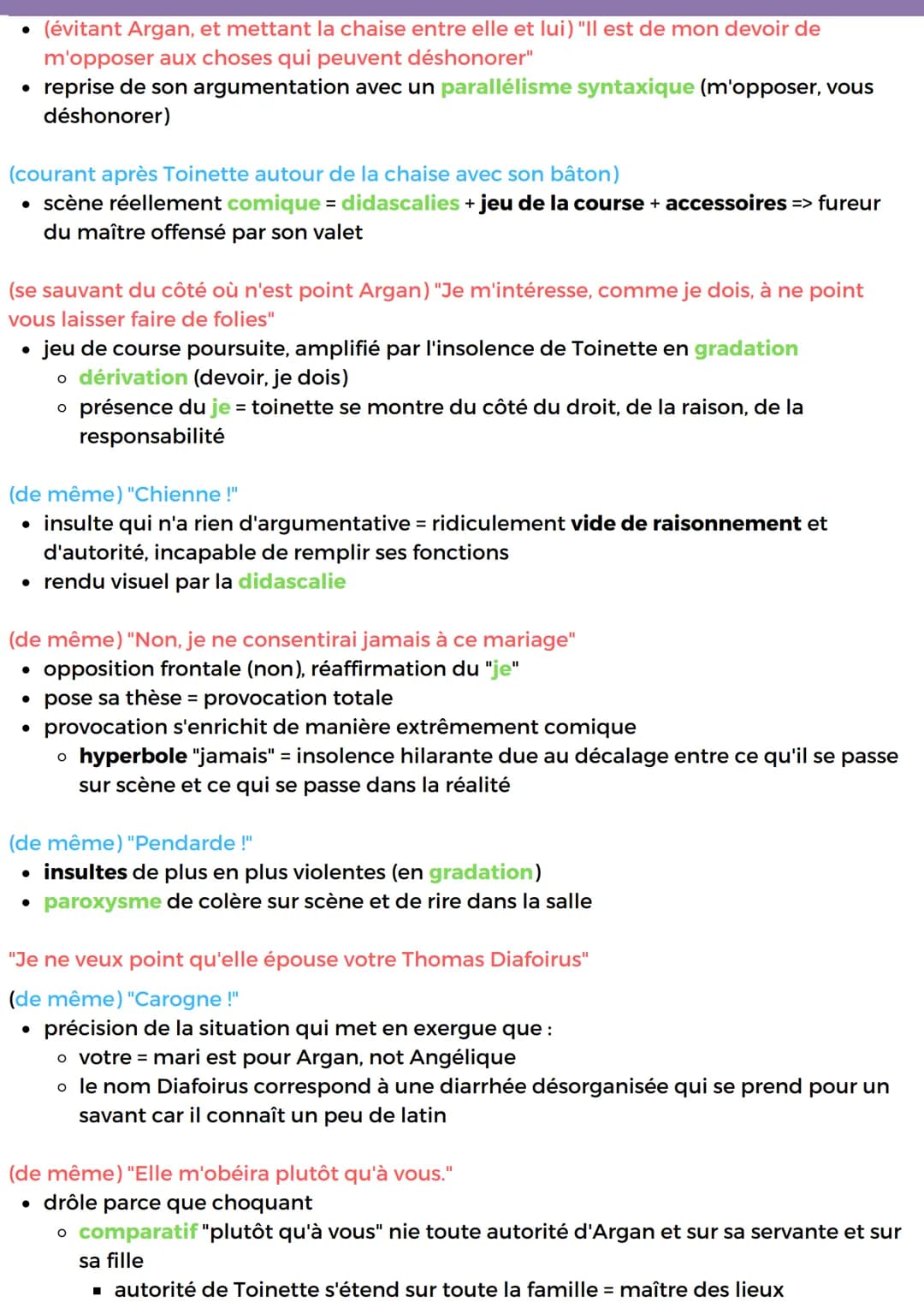 LECTURE LINEAIRE 1
ACTE 1, SCENE 5 DU MALADE IMAGINAIRE
De la servitude à l'insolence, une source de comique
INTRODUCTION
Le Malade Imaginai
