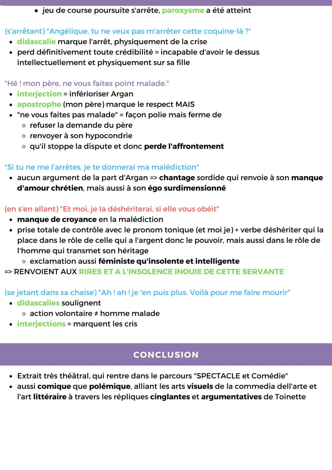 LECTURE LINEAIRE 1
ACTE 1, SCENE 5 DU MALADE IMAGINAIRE
De la servitude à l'insolence, une source de comique
INTRODUCTION
Le Malade Imaginai