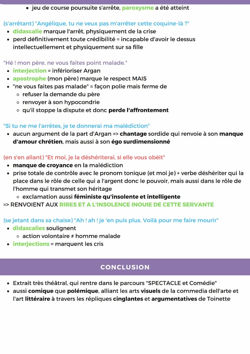 LECTURE LINEAIRE 1
ACTE 1, SCENE 5 DU MALADE IMAGINAIRE
De la servitude à l'insolence, une source de comique
INTRODUCTION
Le Malade Imaginai