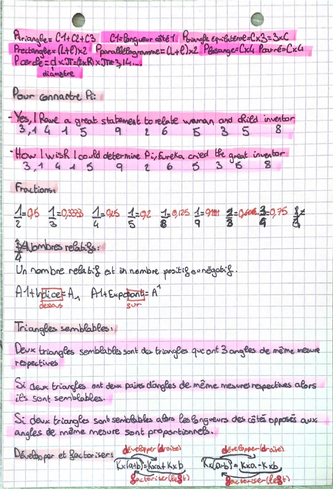 --- OCR Start ---
Droites:
th
Parallèles: Si deux droites sont parallèles alors toute parallèle
à l'une est parallèle à l'autre.
A
E
Si deux