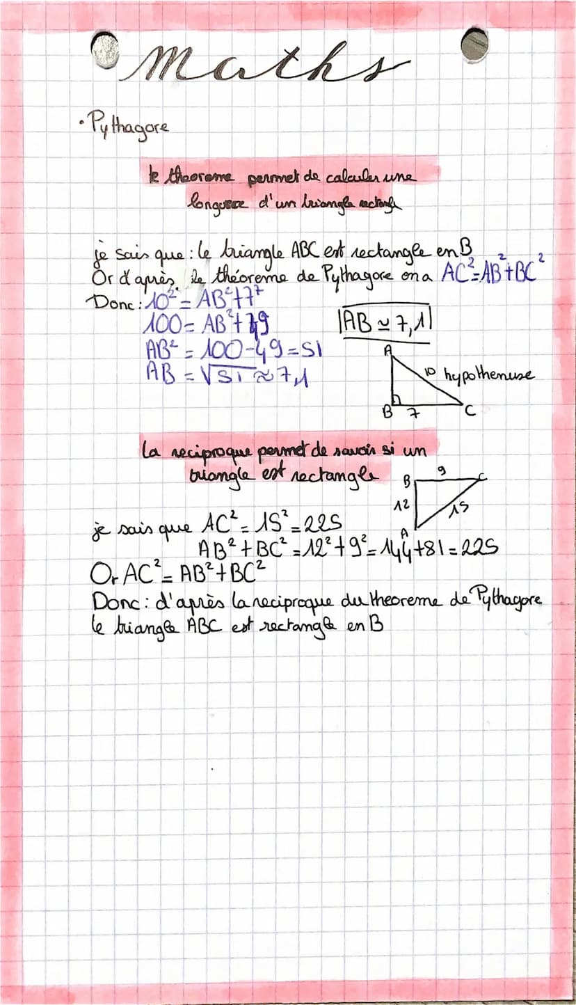 maths
•Thales
je sais que les droites (NC) et (MB) sont séquente
en A
et je sais que la droite (MN) et (BC) sont parallèle
Alors on dit que 