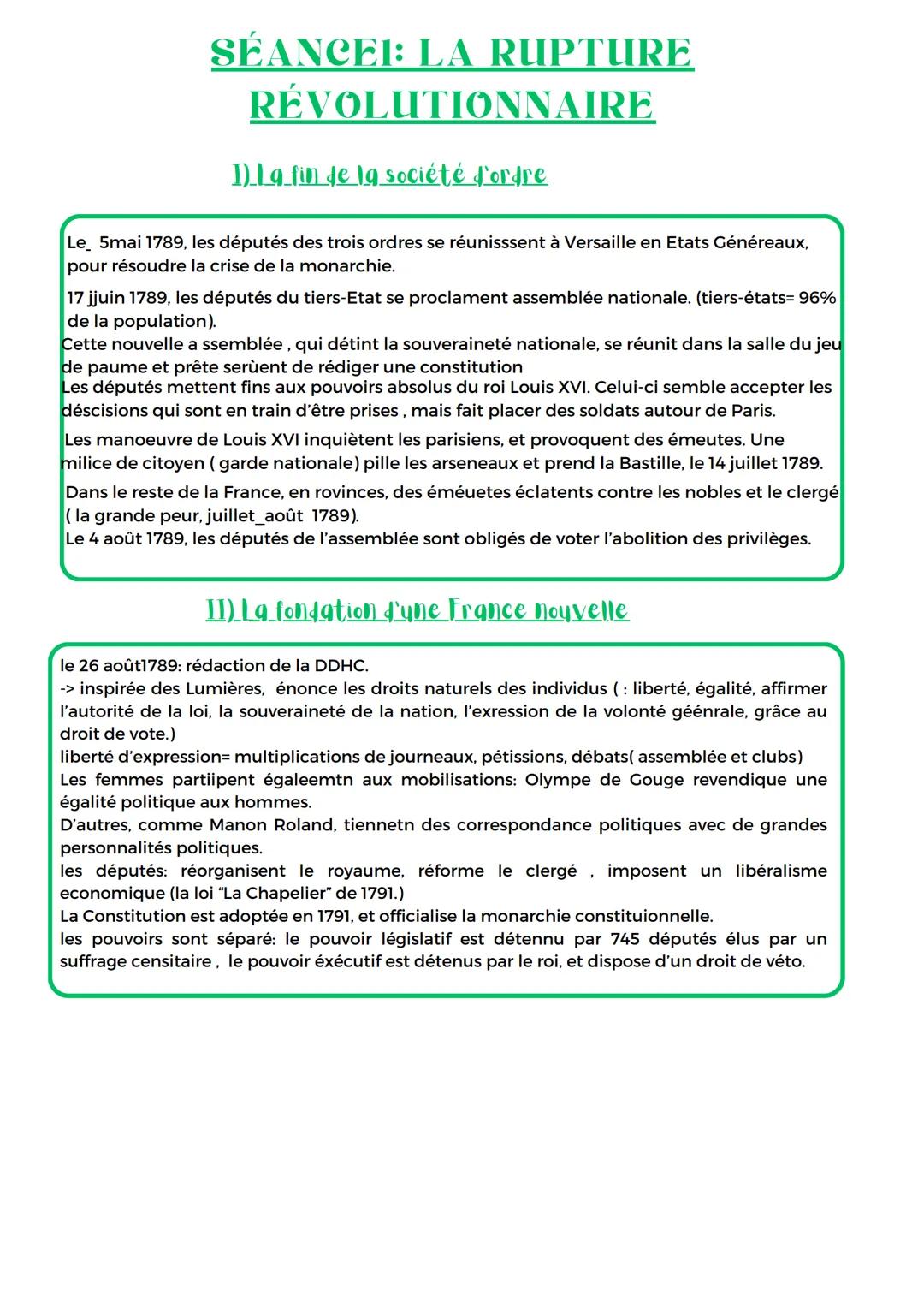 SÉANCEI: LA RUPTURE
RÉVOLUTIONNAIRE
I) La fin de la société d'ordre
Le 5mai 1789, les députés des trois ordres se réunisssent à Versaille en