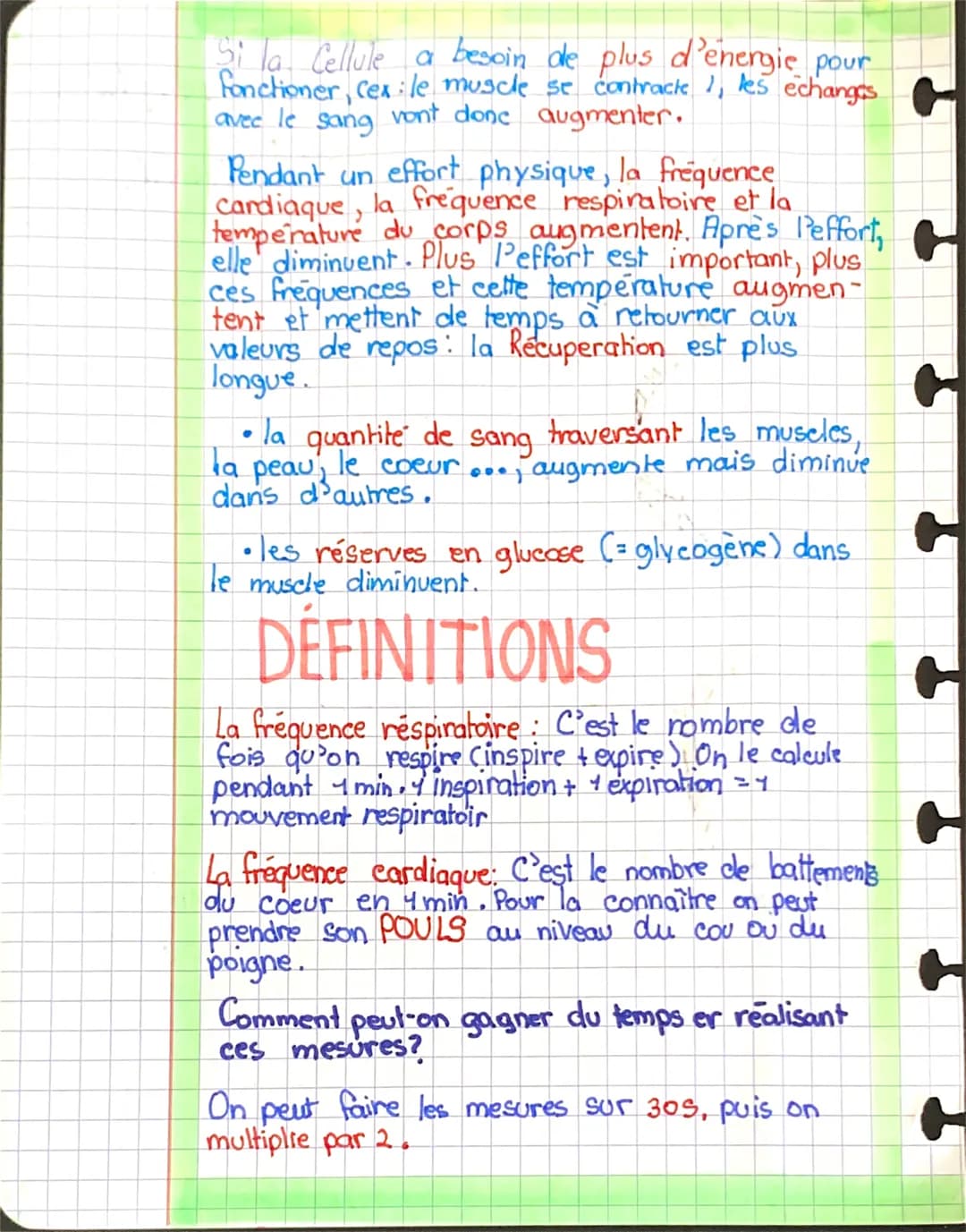 Évaluation SVT 5ème Effort Physique PDF avec Correction - Tout sur les Effets sur l'Organisme et les Capillaires Sanguins