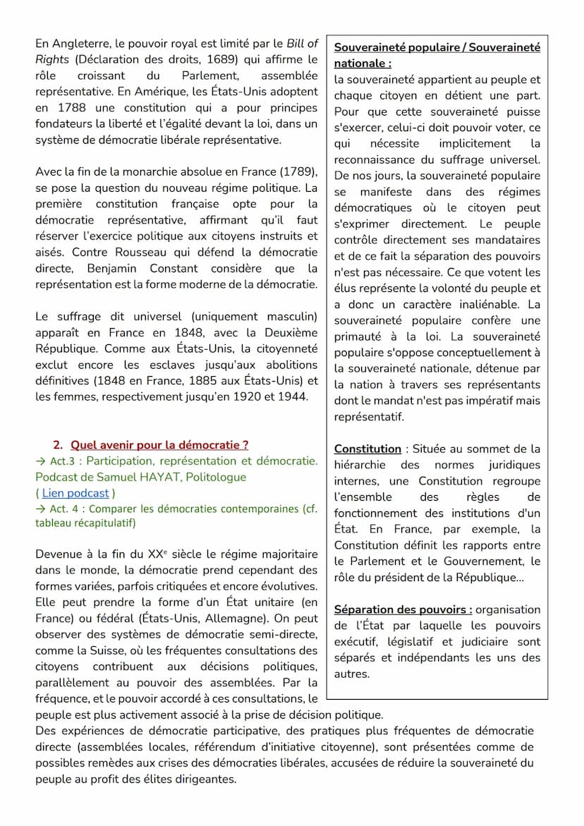Thème 3. Comprendre un régime politique : La démocratie
Chapitre 1 : Penser la démocratie : démocratie directe ou représentative
Introductio
