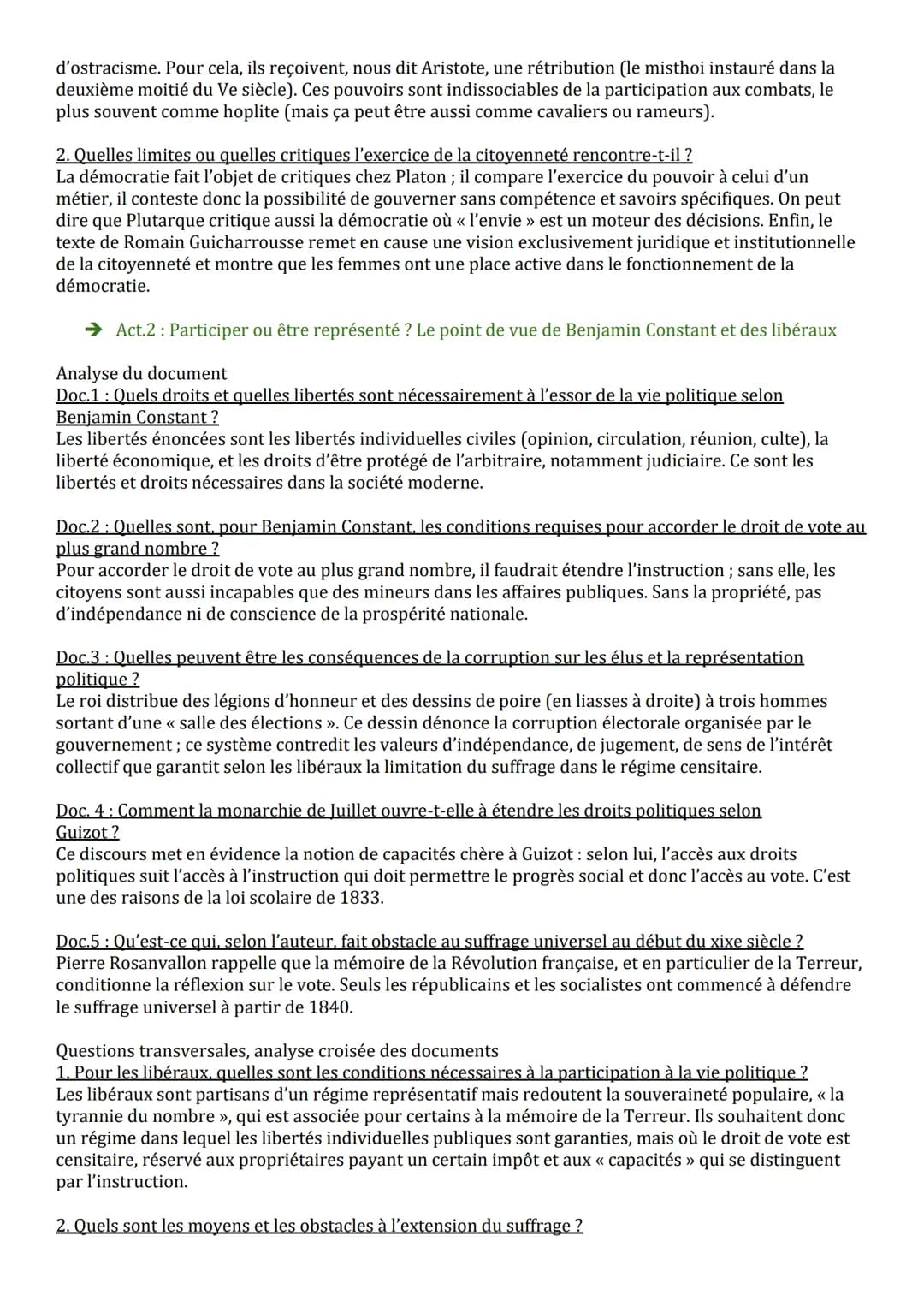 Thème 3. Comprendre un régime politique : La démocratie
Chapitre 1 : Penser la démocratie : démocratie directe ou représentative
Introductio