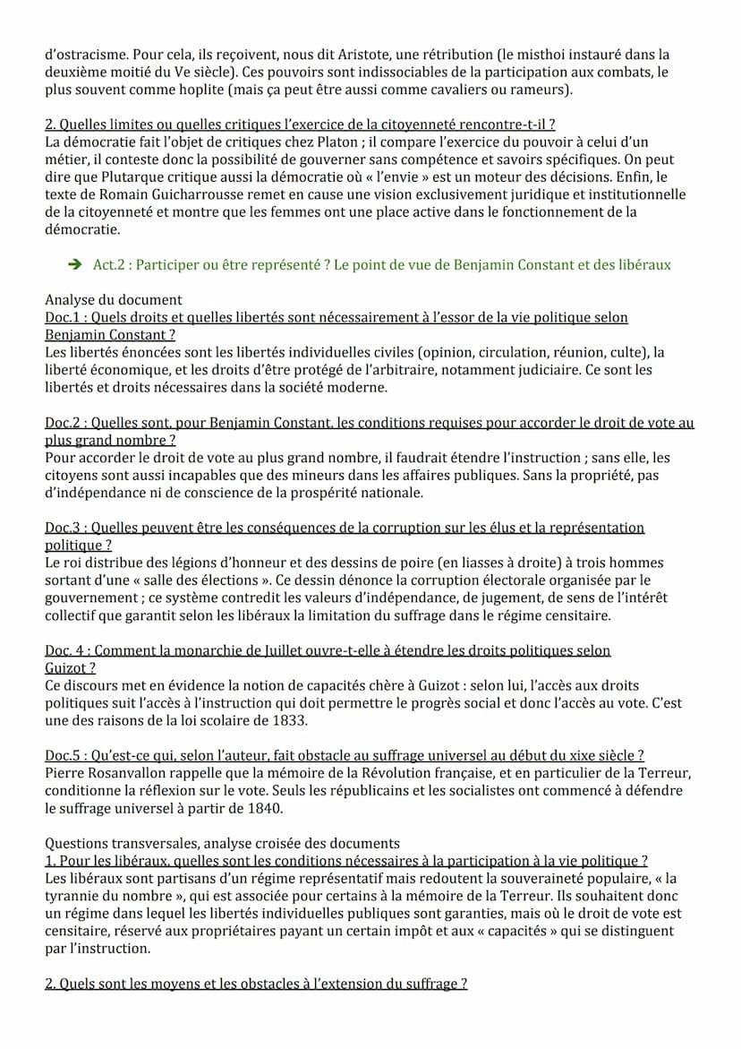 Thème 3. Comprendre un régime politique : La démocratie
Chapitre 1 : Penser la démocratie : démocratie directe ou représentative
Introductio