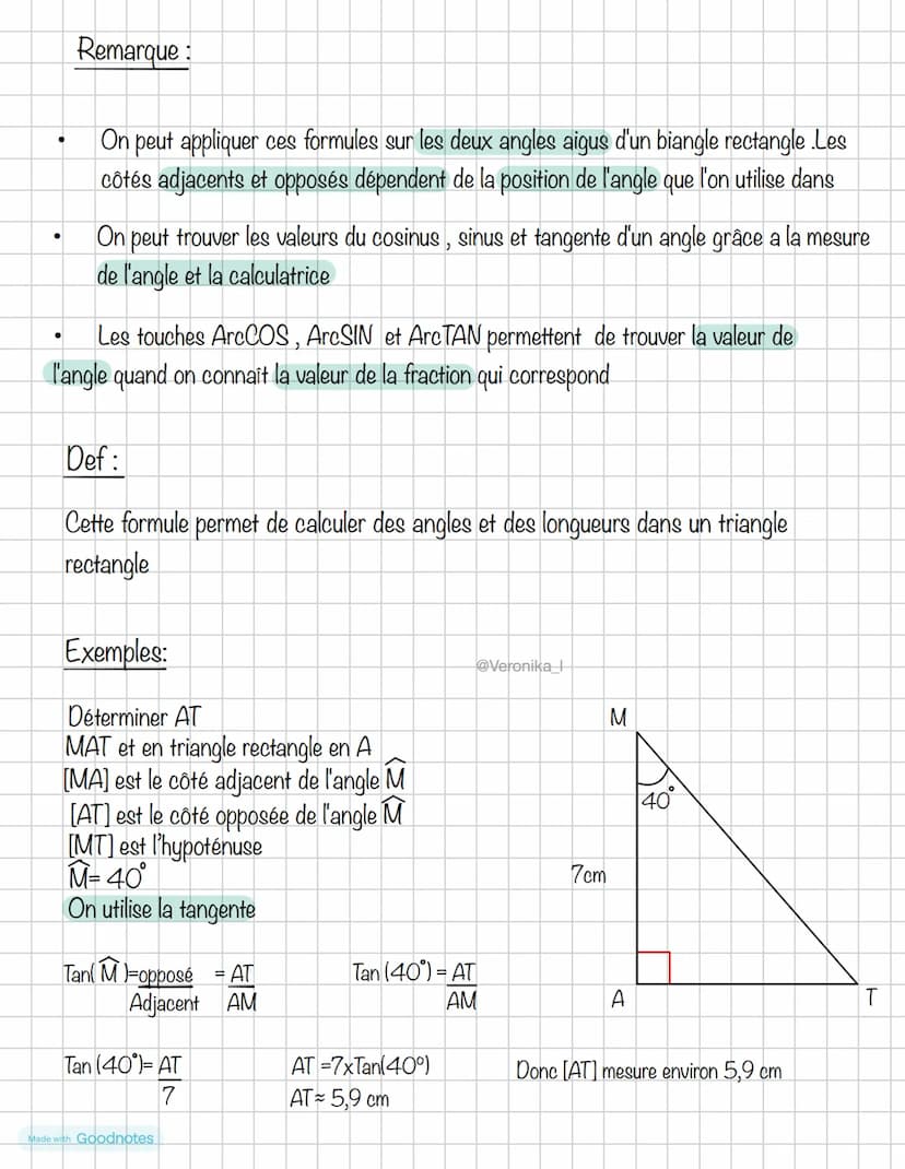 B
Côté opposé
à
ĉ →
A
Côté adjacent
de Ĉ
Sin (BCA)= BA
CB
(Côté Opposé/Hypoténuse)
Moyen mnémotechnique
Cos (BCA)= CA
CB
Mathématique
Trigon
