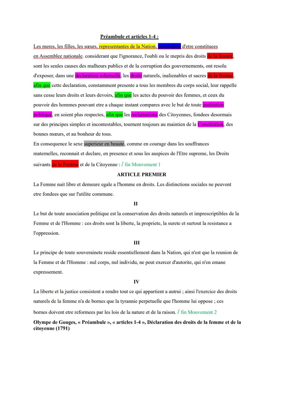 Préambule + 4 premiers articles :
Intro:
ODG:
Naissance 1748 à Montauban
- Férue de théâtre écrit des pièces Zamore et Mirza(aussi engagé co
