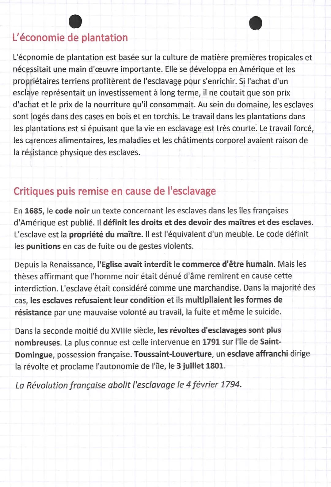 Les traites
négrières et l'économie de plantation
dans les colonies
Le commerce ou traite des noirs est un phénomène qui existe dès le Moyen