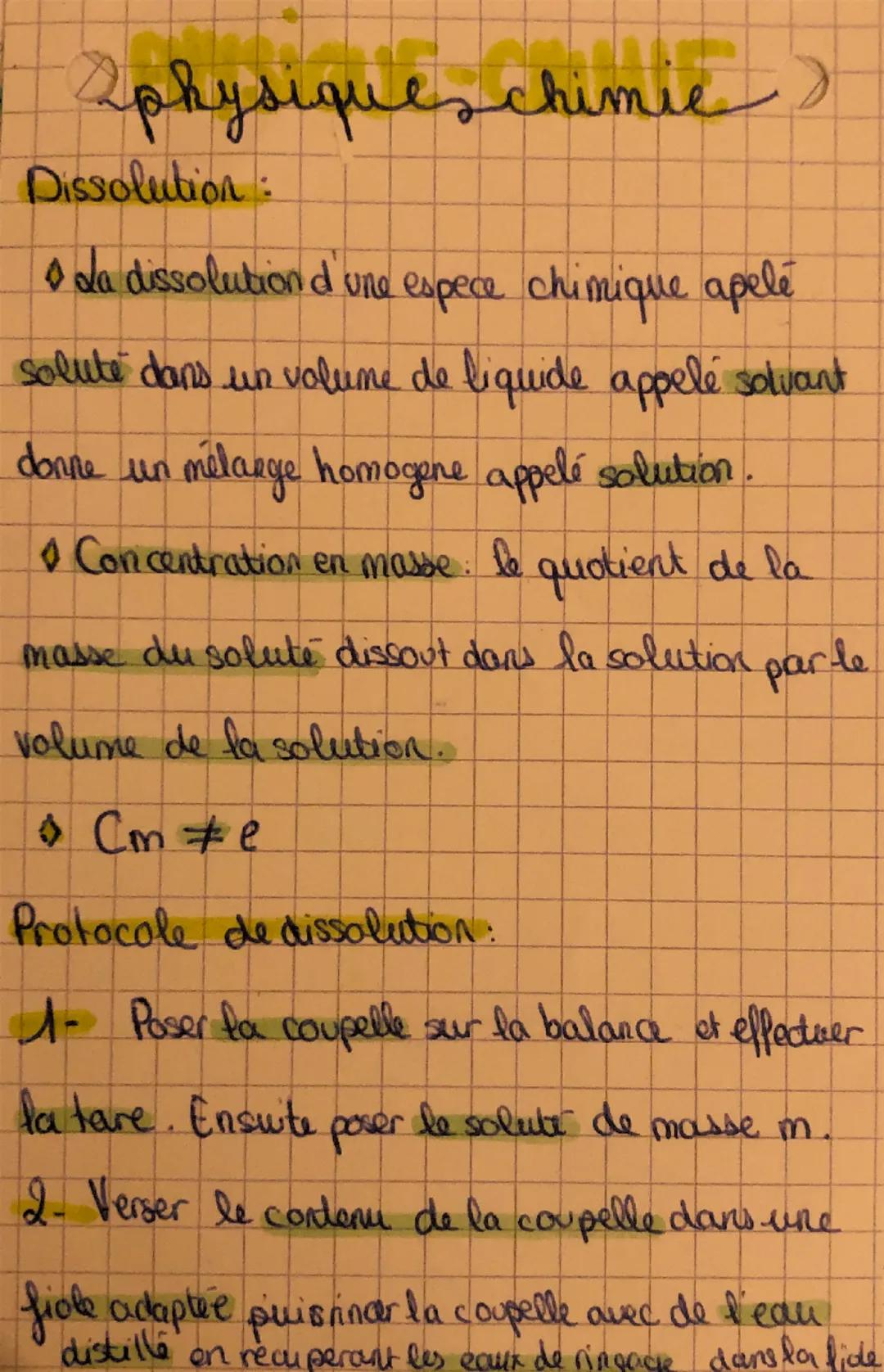 physiques chimie
*   Vi= volume solution fille
*   Cmo = Concentrat masse mere
*   Cmil= Concentrat masse fille
*   Mo= m1 = masse de solute