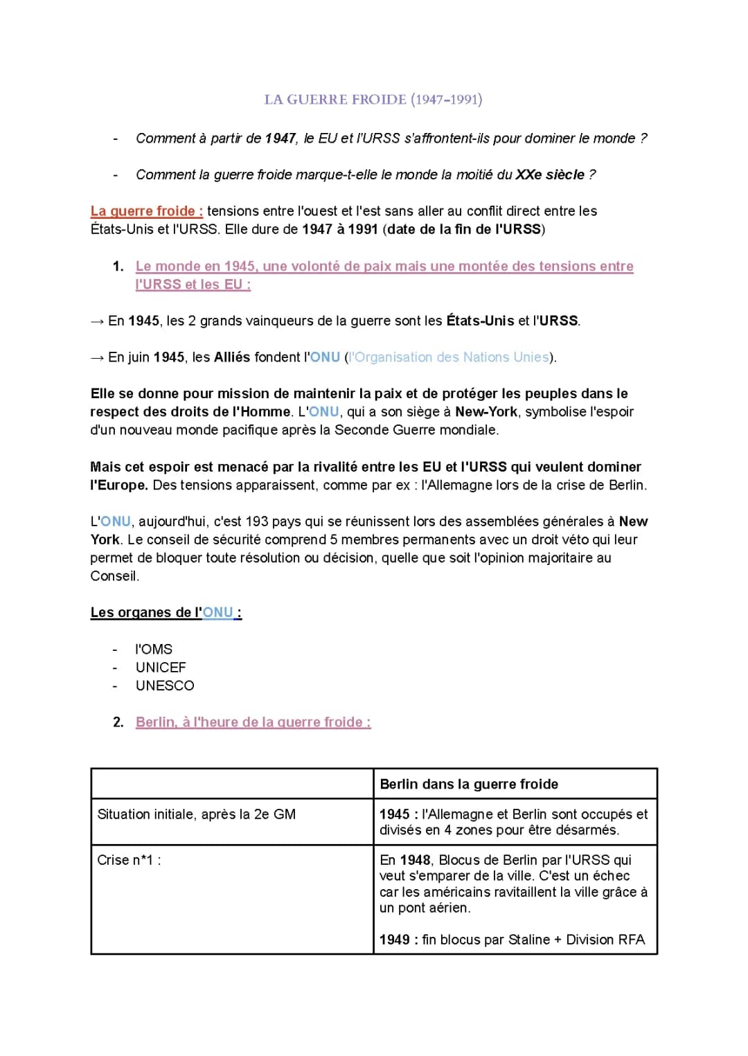 La guerre froide (1947-1991)