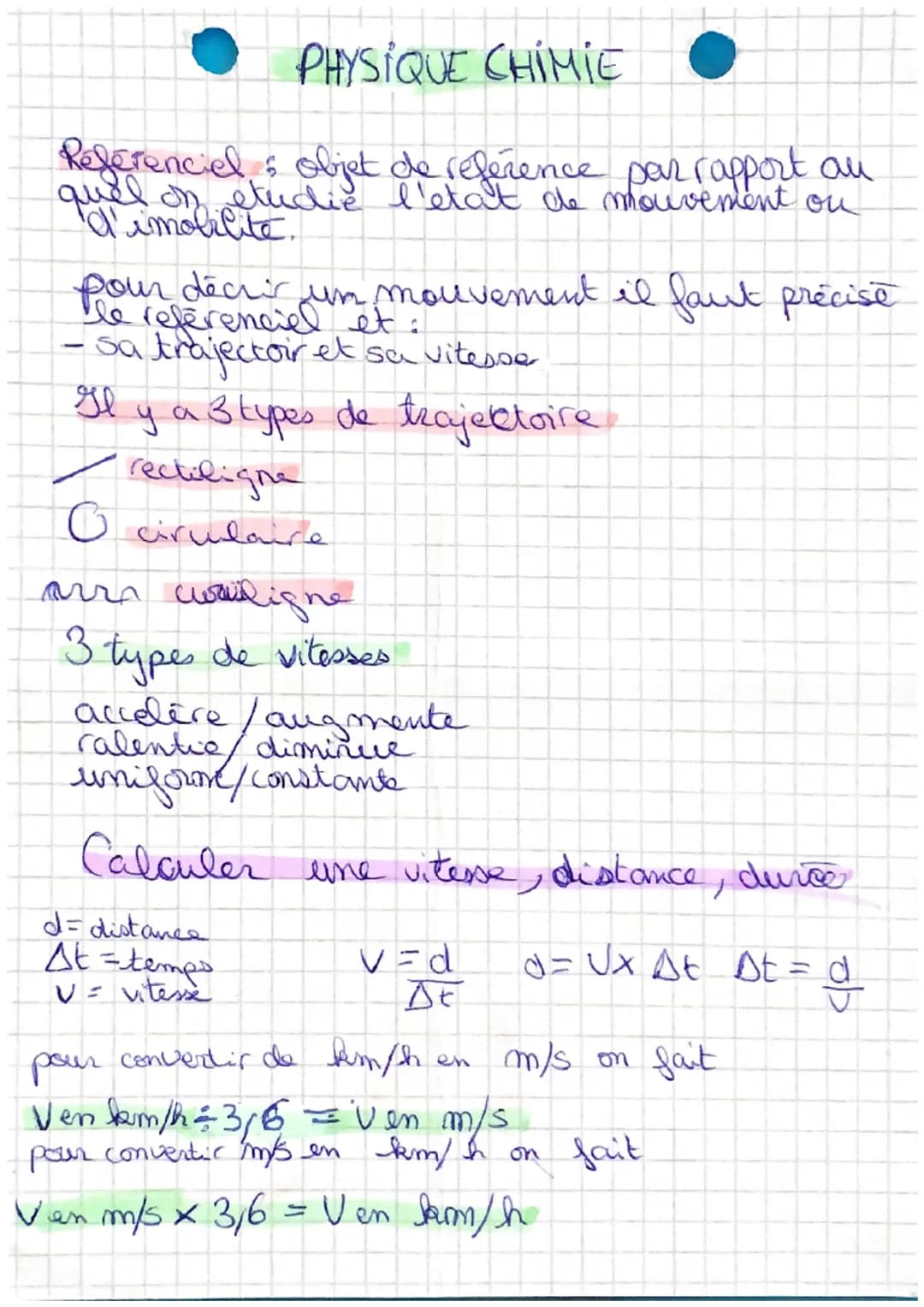 PHYSIQUE CHIMIE
Referenciel ; objet de référence par rapport an
quel on etudie l'état de mouvement ou
'd'imolicite.
pour dear's um mouvement