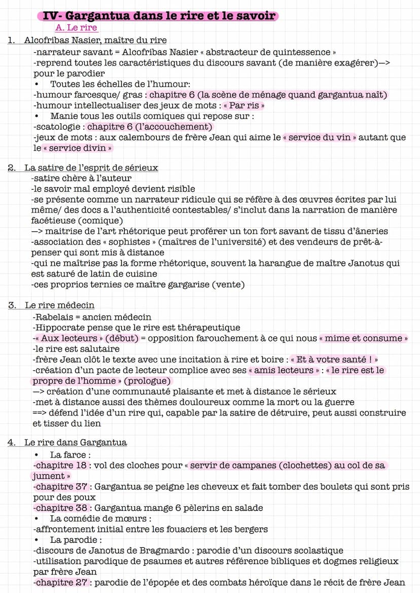 GARGANTUA
I- Présentation de l'auteur
François Rabelais :
-né fin du XVe S
-moine puis médecin réputé
-écrivain humaniste et de la Renaissan