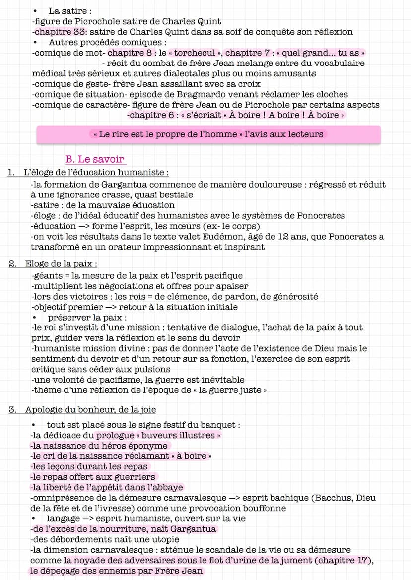 GARGANTUA
I- Présentation de l'auteur
François Rabelais :
-né fin du XVe S
-moine puis médecin réputé
-écrivain humaniste et de la Renaissan