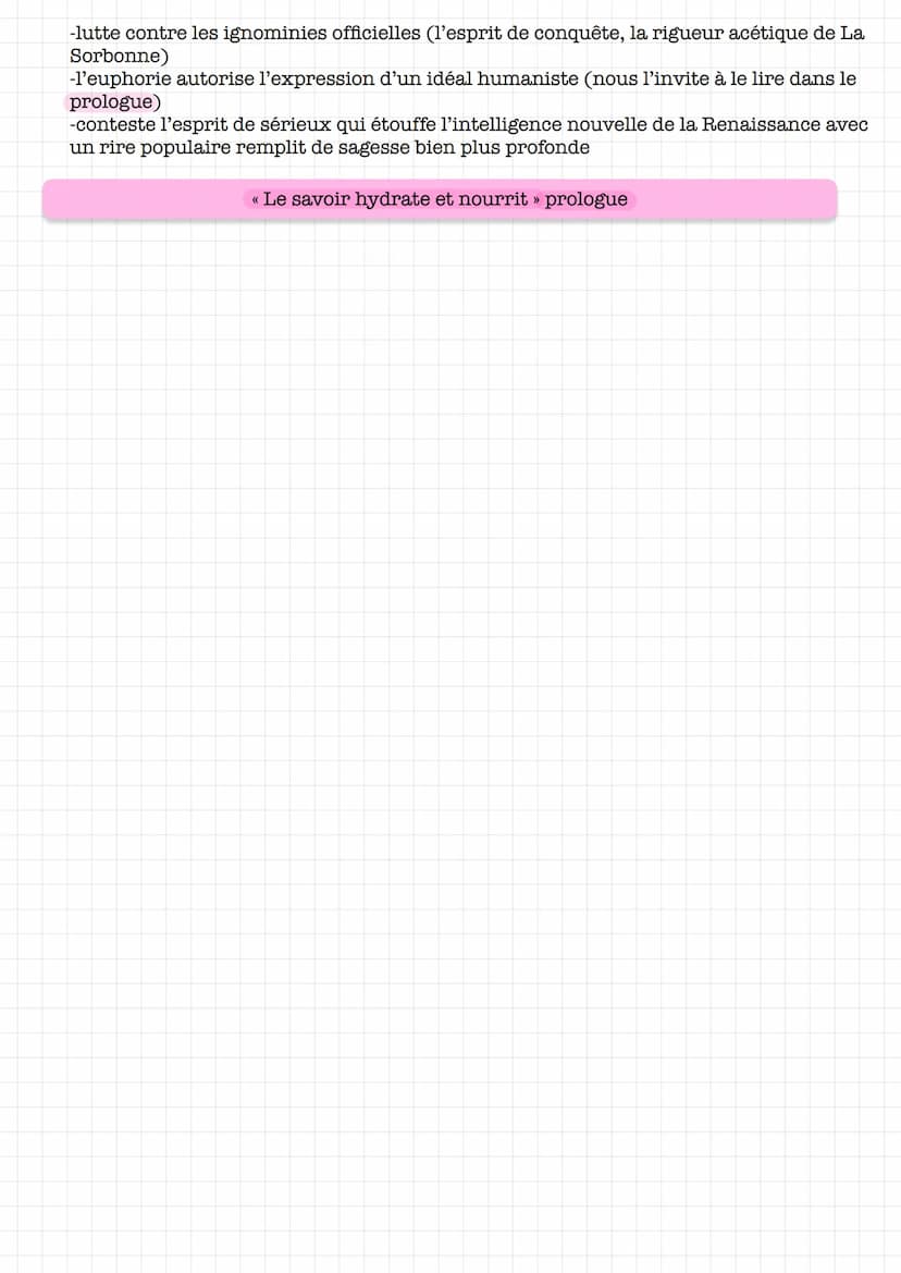 GARGANTUA
I- Présentation de l'auteur
François Rabelais :
-né fin du XVe S
-moine puis médecin réputé
-écrivain humaniste et de la Renaissan