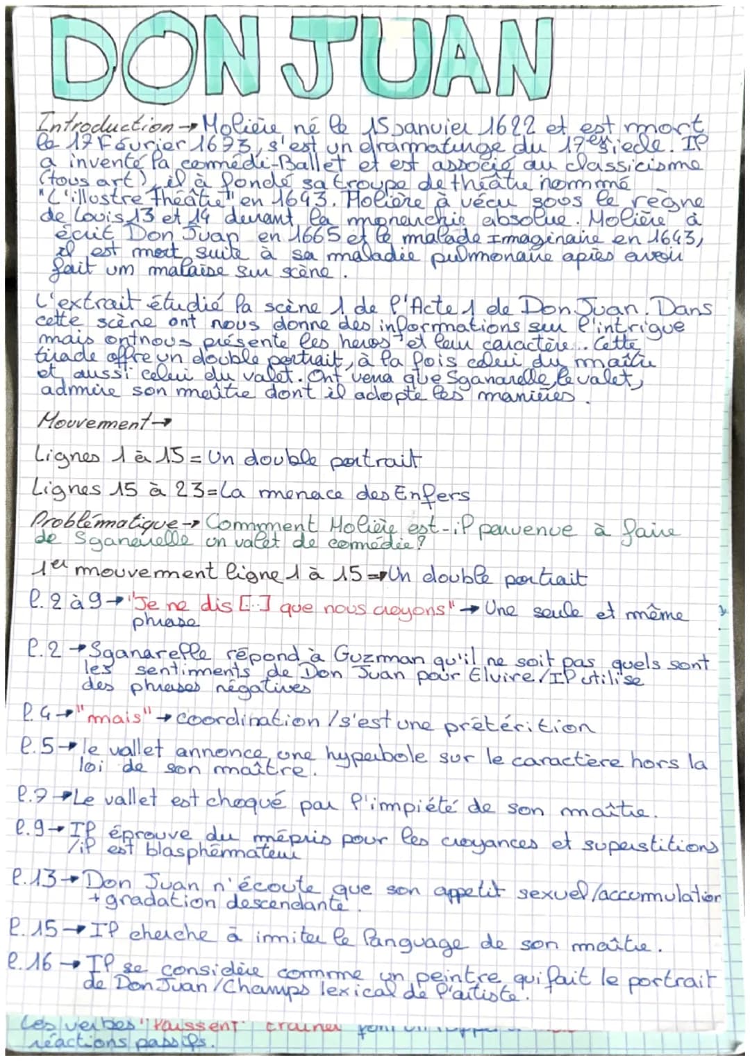 DON JUAN
Introduction - Molière né le 15 janvier 1622 et est mort
le 12 Fourier 1693, s'est un drammatinge du 17esiede. Il
a inventé la comé