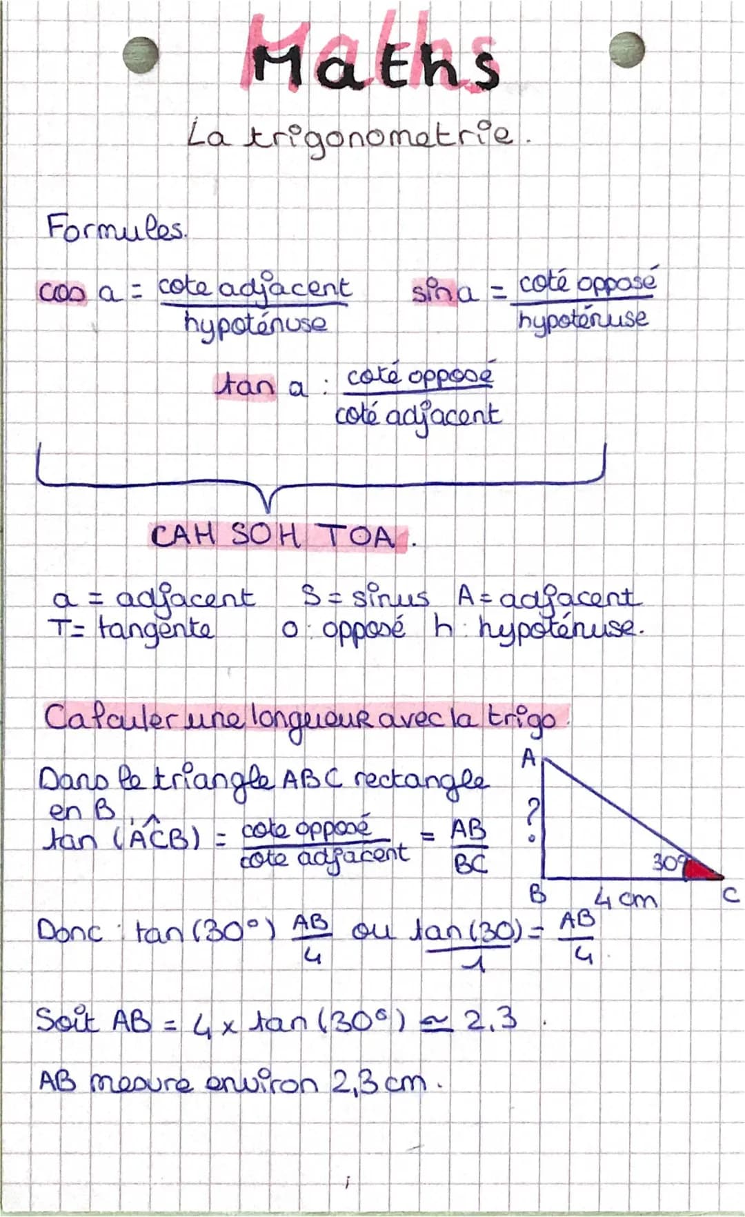 Comment Calculer un Côté et un Angle en Trigonométrie Simple