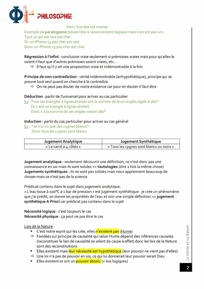 $t-
PHILOSOPHIE
La Vérité
Vérité : propriété du langage et non des choses
On est dans le vrai quand pensée s'accord avec réel. Dépendance as