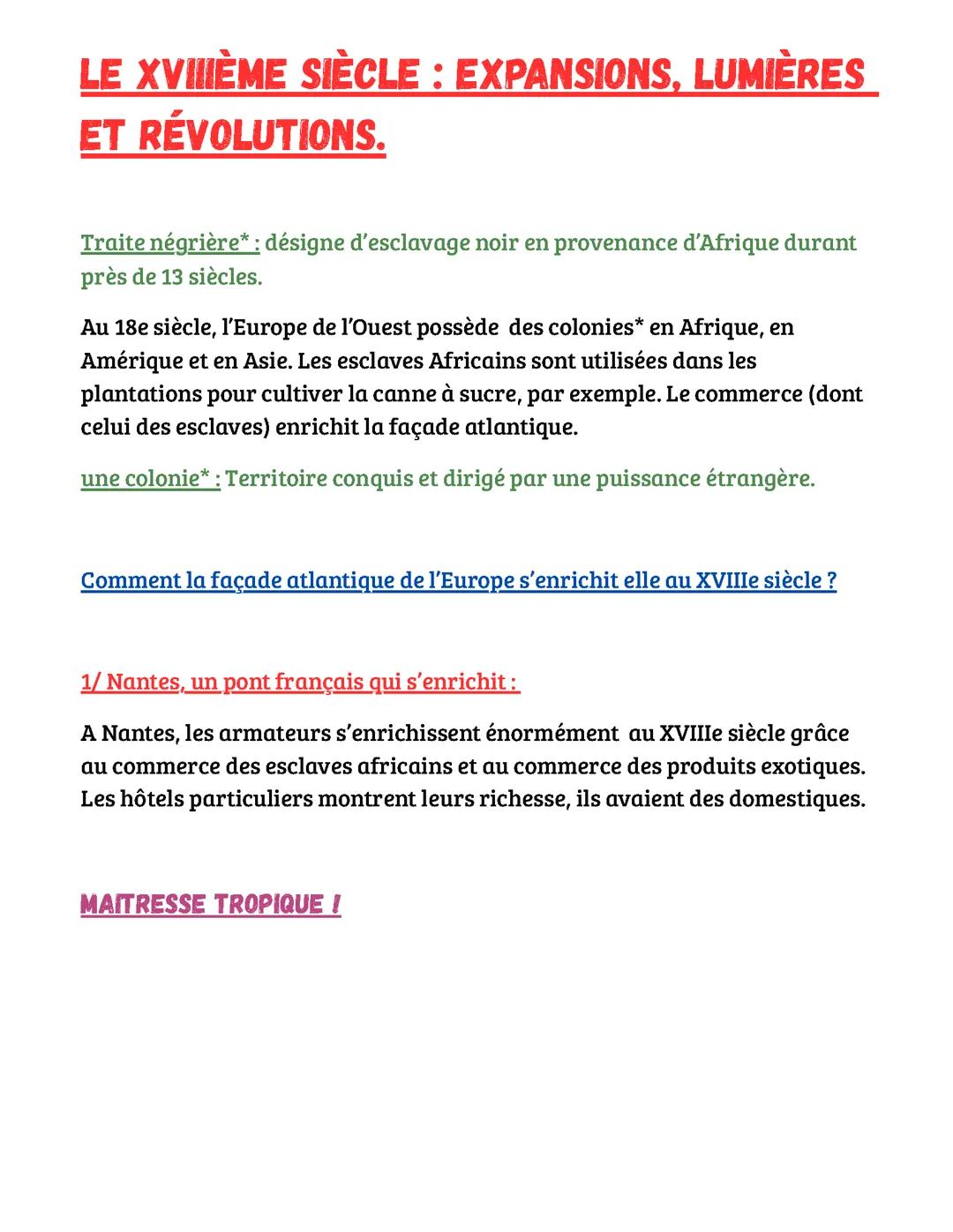 le XVIII eme siècle