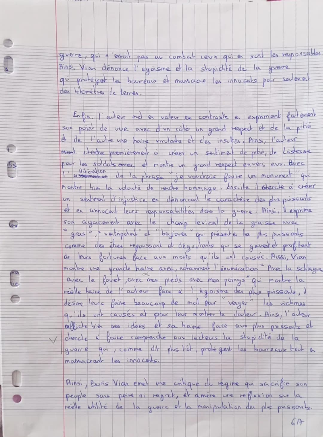 COMMENTAIRE (20 points)
Objet d'étude : La poésie du XIXe siècle au XXIe siècle
Boris VIAN, << À tous les enfants »>, Chansons, poèmes écrit