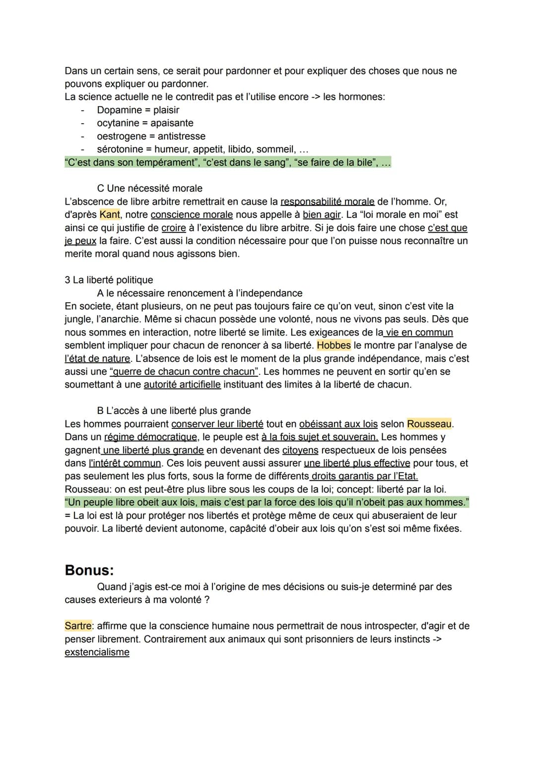 Liberté
-latin Liber = "celui qui n'est pas esclave"
- définit à l'opposition à l'idée de "contrainte" et de "servitude"
agir, choisir, pens