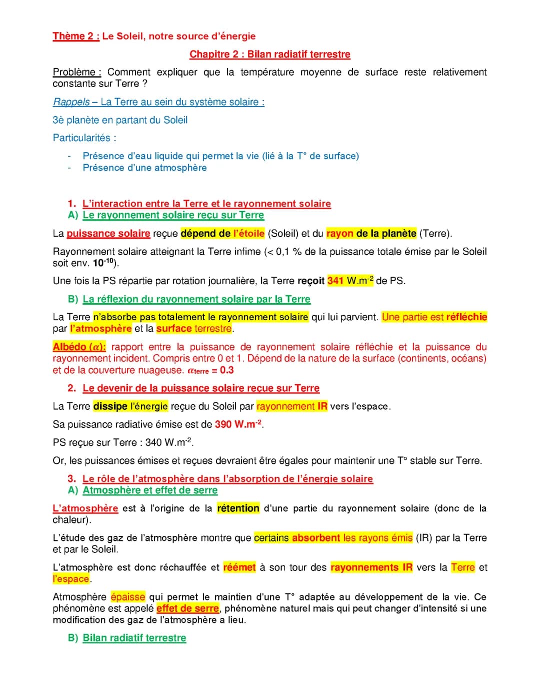 Chapitre 2 : Bilan radiatif terrestre
