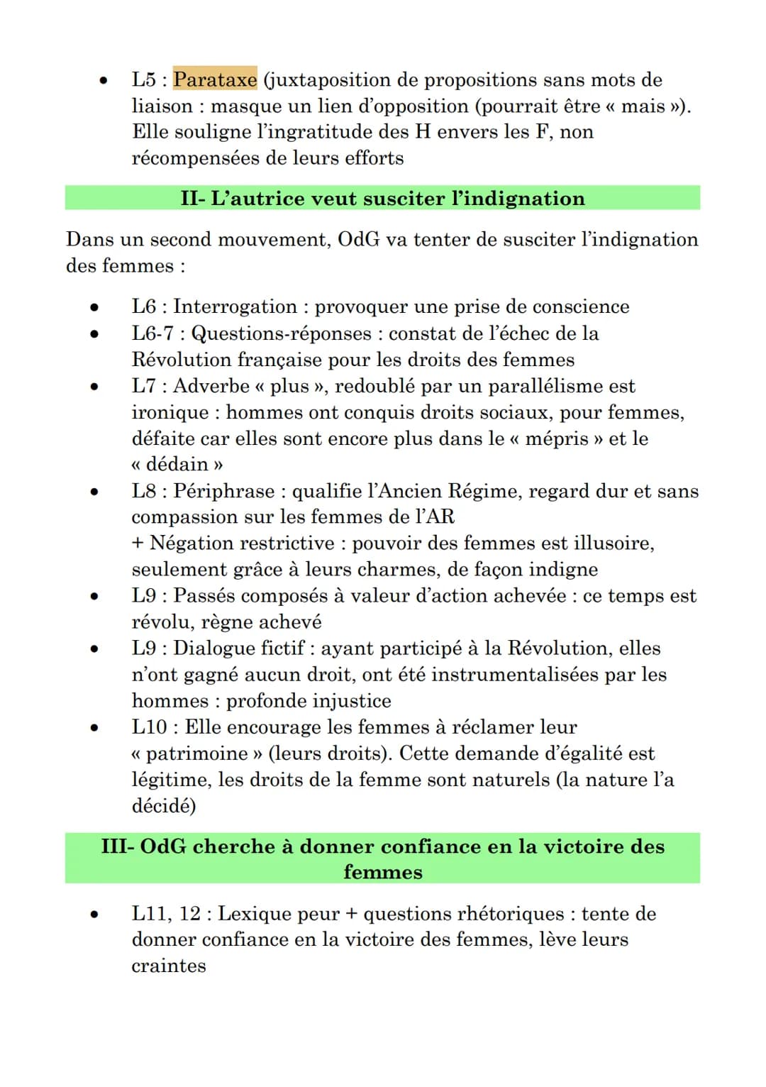 Lecture linéaire 4 : « Femme réveille-toi », Olympe de
Gouges
Marie Gouze (1748-1793), est l'auteur de nombreuses pièces de
théâtre sur des 