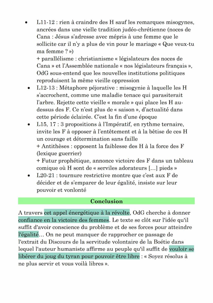 Lecture linéaire 4 : « Femme réveille-toi », Olympe de
Gouges
Marie Gouze (1748-1793), est l'auteur de nombreuses pièces de
théâtre sur des 