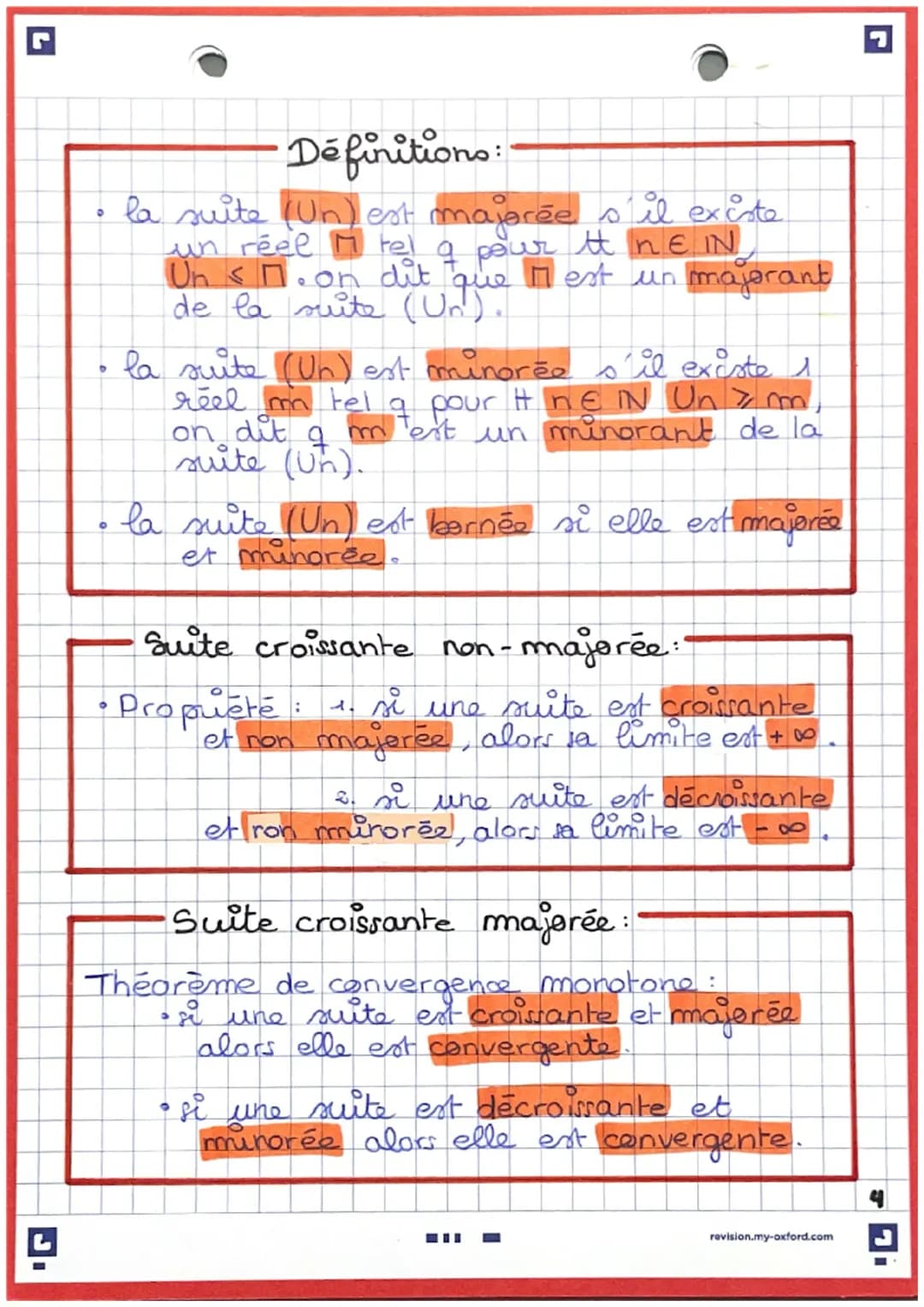 Maths:-
。
limite d'une suite-
Définitions:
pour
on dit que
limite
forme Ja
+8
la suite (Un) admet
si tt intervalle de la
+∞[ avec a ER
conti