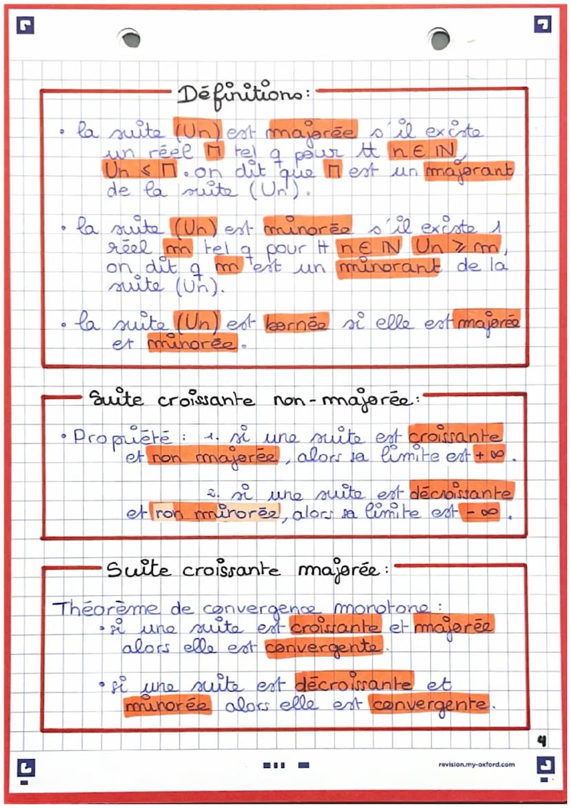 Maths:-
。
limite d'une suite-
Définitions:
pour
on dit que
limite
forme Ja
+8
la suite (Un) admet
si tt intervalle de la
+∞[ avec a ER
conti