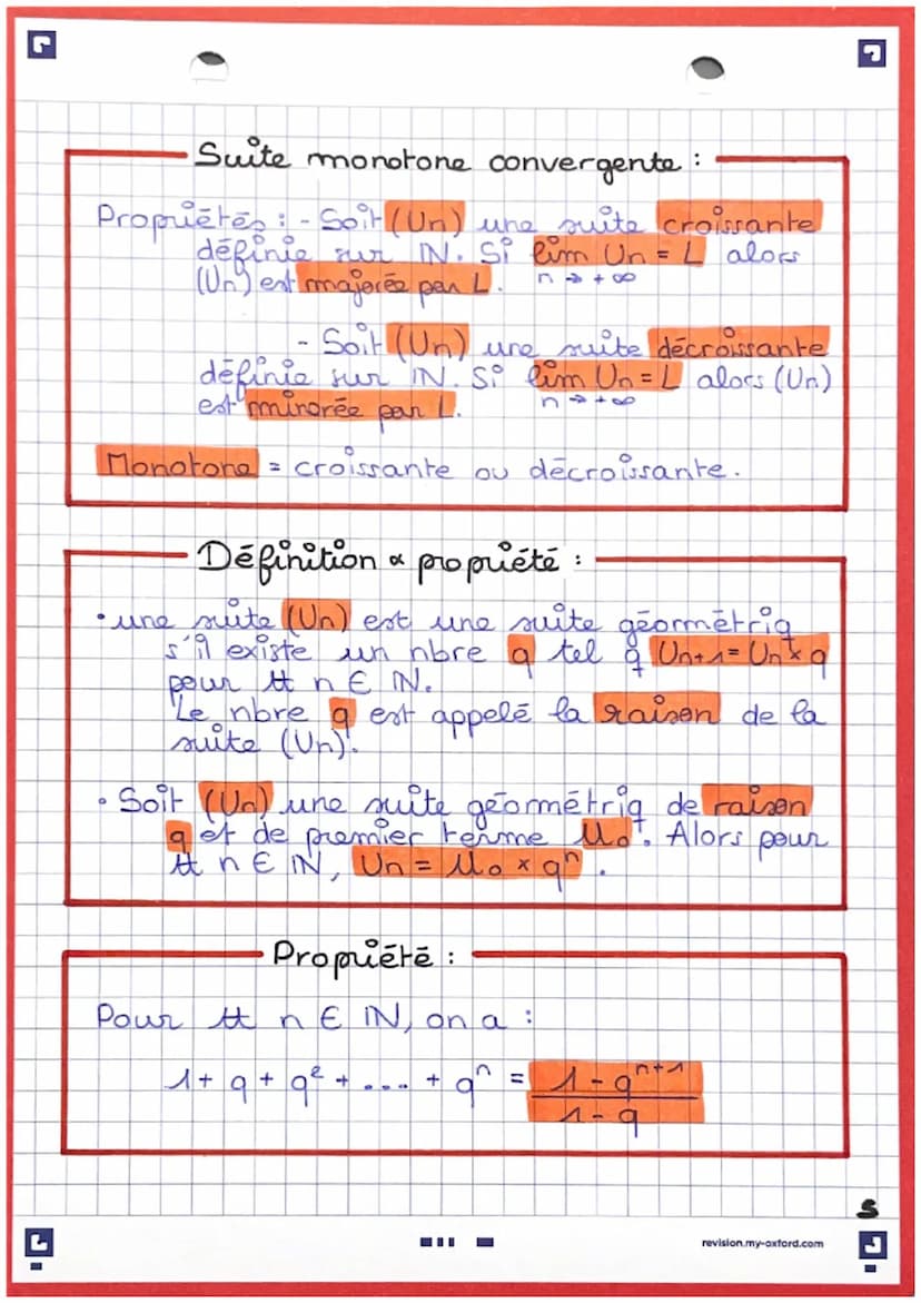 Maths:-
。
limite d'une suite-
Définitions:
pour
on dit que
limite
forme Ja
+8
la suite (Un) admet
si tt intervalle de la
+∞[ avec a ER
conti