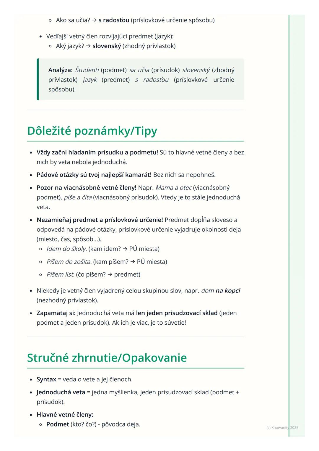 # Syntax: Vetné členy a
jednoduchá veta

Prehľad a úvod

Ahoj! Takže, ideme si zopakovať a prehĺbiť vedomosti o vetných členoch a
jednoduche