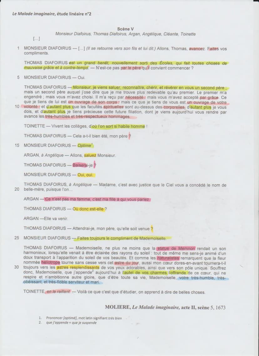 Moliele
definit
deal
Acte II Scene S
dramatinge
en ensemble
humain
17-18
Halade Imaginaire
de famille
pere
sa fitte Angelique avec
Comment H